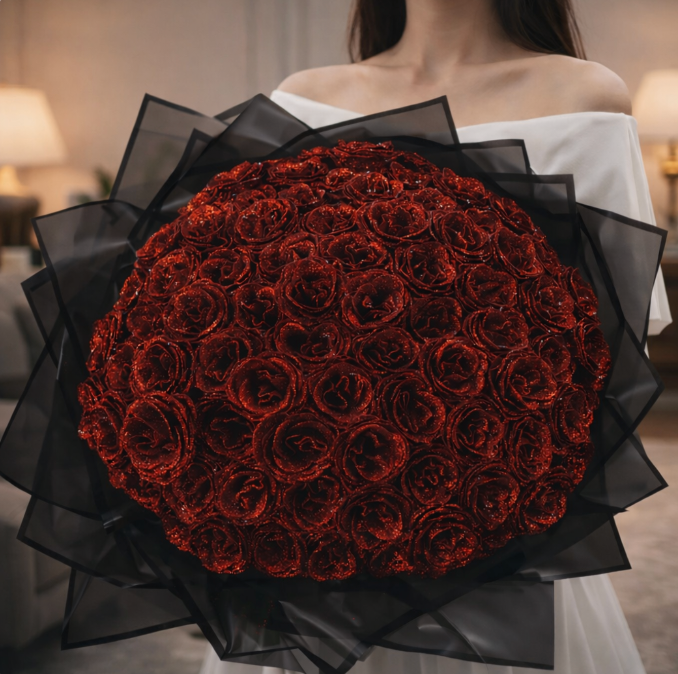 グリッターローズの花束